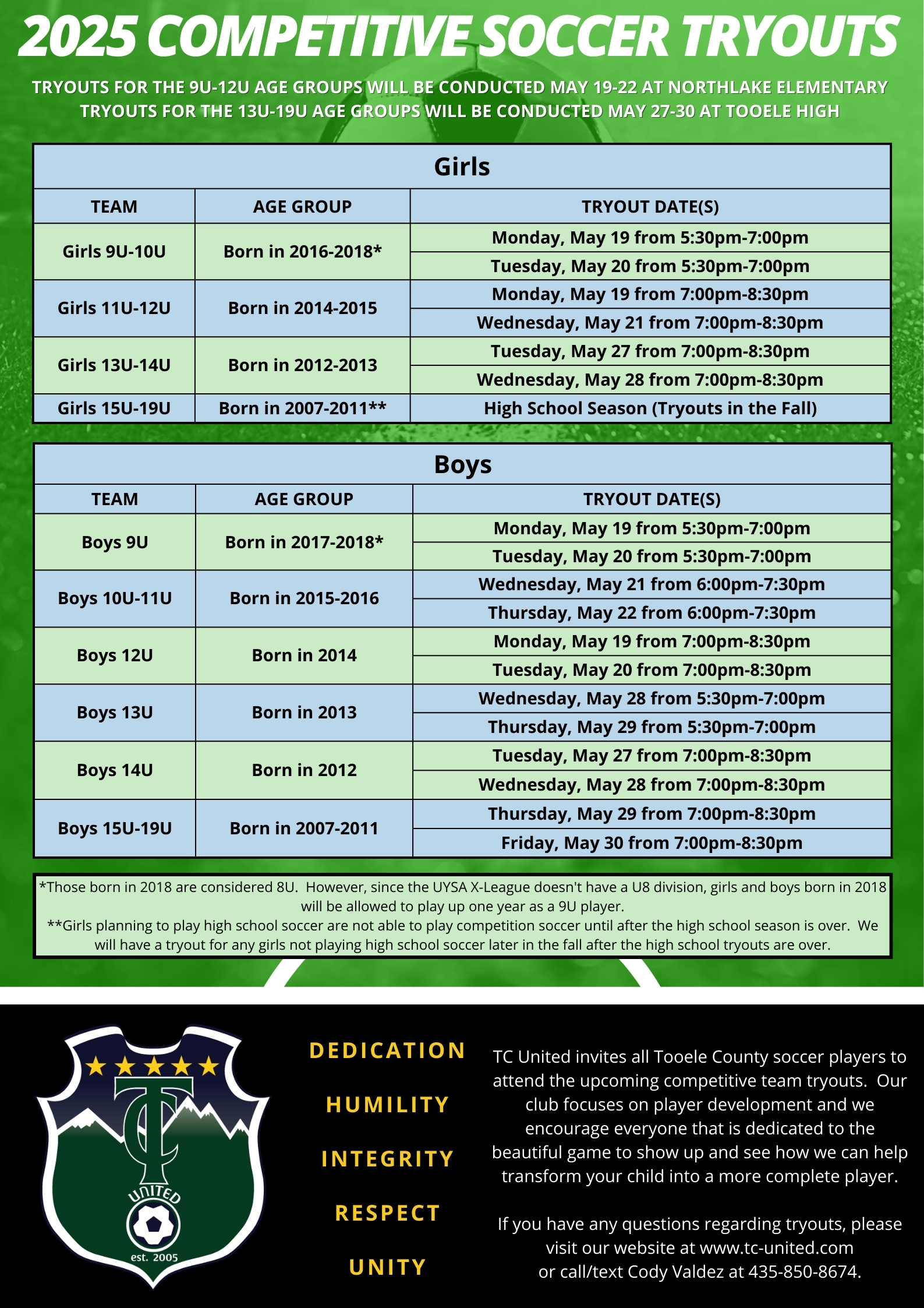 TC United Tryouts Poster TC United Tryouts Poster