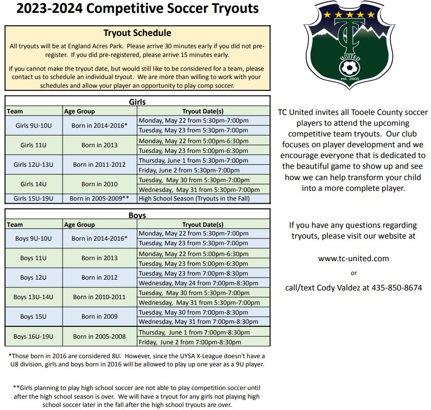 Tryouts 2023